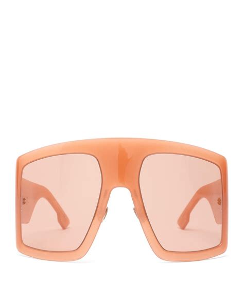 Dior: Pink Oversized DiorSoLight1 Sunglasses 